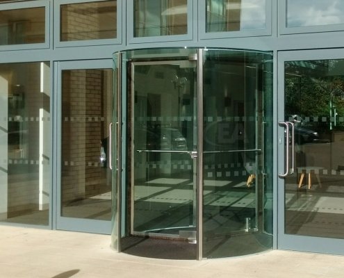 EA Push and Go Semi-Automatic Revolving Door image taken from the outside