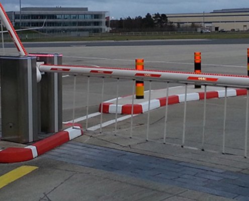 B680 Automatic Barriers installed by EA Group at a security gate